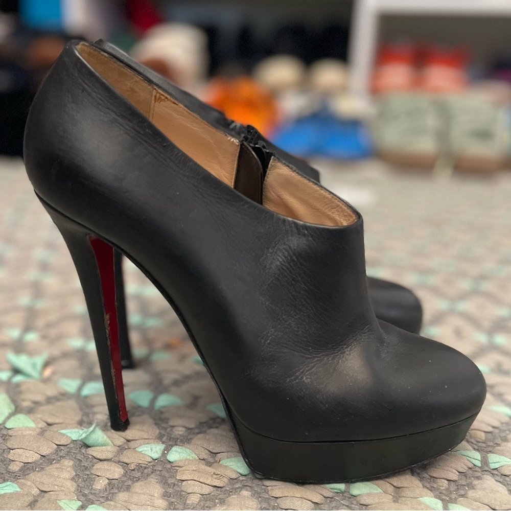 Christian Louboutin Black High Heel Ankle Boots